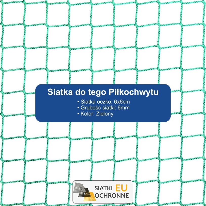 Piłkochwyt 4m - Siatkowy zasłon z słupami o wysokości 4m i oczkami 6x6cm, grubość 4mm Piłkochwyt 4m - Siatkowy zasłon z słupami o wysokości 4m i oczkami 6x6cm, grubość 4mm