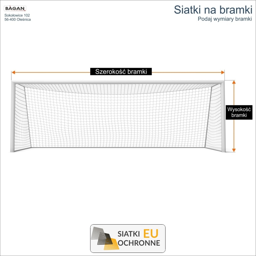 Siatka sportowa do bramek z oczkiem 8x8cm o grubości 5mm Siatka sportowa do bramek z oczkiem 8x8cm o grubości 5mm