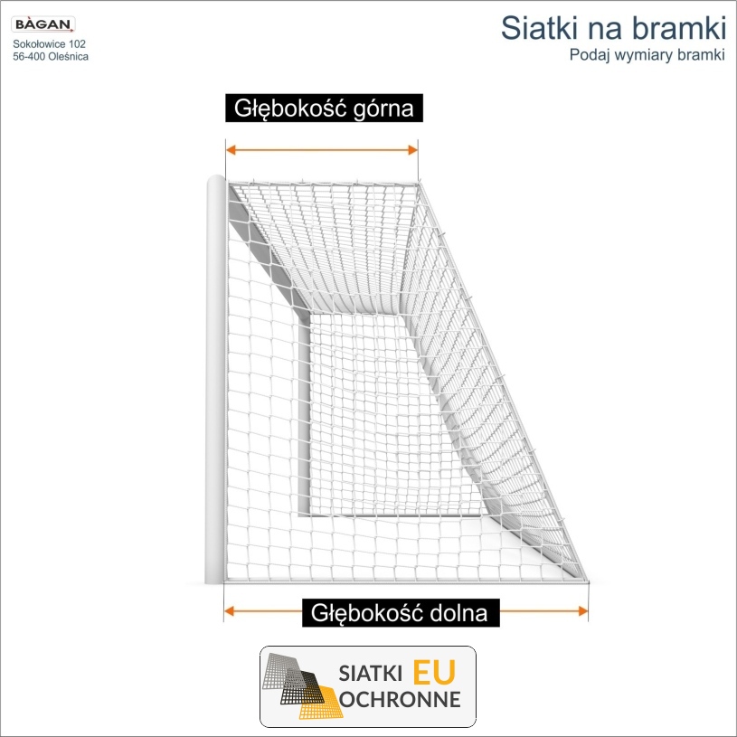 Siatka do bramek sportowych z oczkiem 8x8cm i grubością 6mm Siatka do bramek sportowych z oczkiem 8x8cm i grubością 6mm