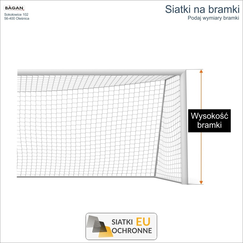 Siatka do bramek sportowych, grubość 5mm z oczkami 4,5x4,5cm Siatka do bramek sportowych, grubość 5mm z oczkami 4,5x4,5cm