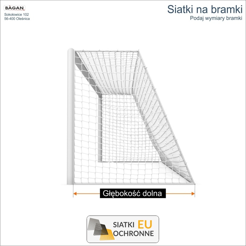 Siatka sportowa z oczkami 2x2 cm o grubości 2 mm