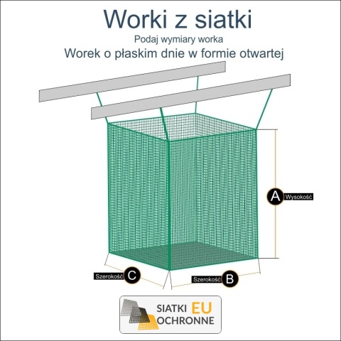 Siatkowy pokrowiec ochronny dla palet, oczko 4,5x4,5cm, grubość 3mm