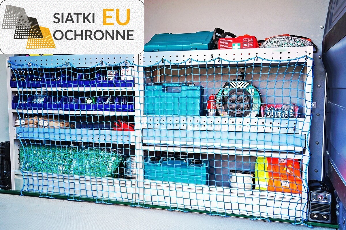 Siatka sznurkowa 2x2 cm o grubości 2 mm idealna do podziału przestrzeni w busie SiatkiOchronne.eu - Siatka sznurkowa 2x2 cm o grubości 2 mm idealna do podziału przestrzeni w busie