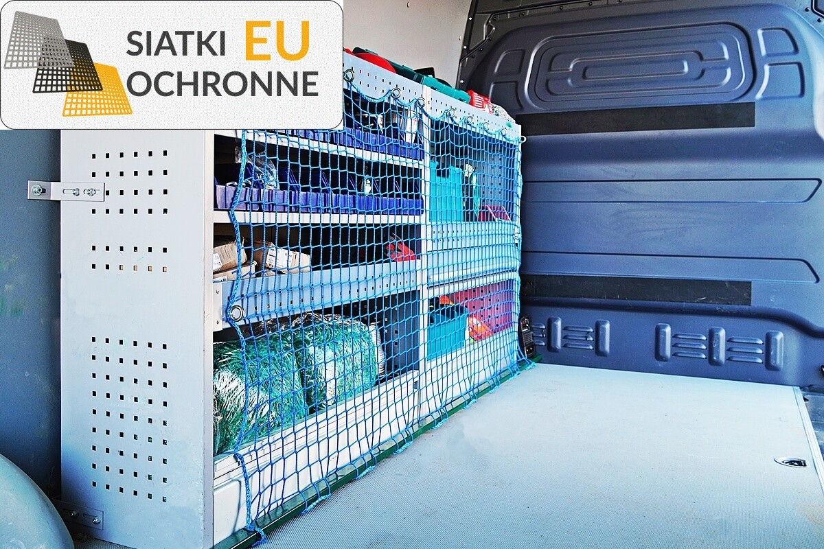 Sznurkowa siatka do aut dostawczych z oczkami 4,5x4,5 cm i grubością 4mm SiatkiOchronne.eu - Sznurkowa siatka do aut dostawczych z oczkami 4,5x4,5 cm i grubością 4mm