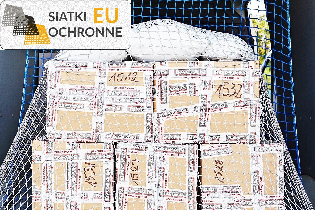 Siatkowa przegroda oczkowa o wymiarach 4,5x4,5 cm i 3mm grubości do busa towarowego SiatkiOchronne.eu - Siatkowa przegroda oczkowa o wymiarach 4,5x4,5 cm i 3mm grubości do busa towarowego