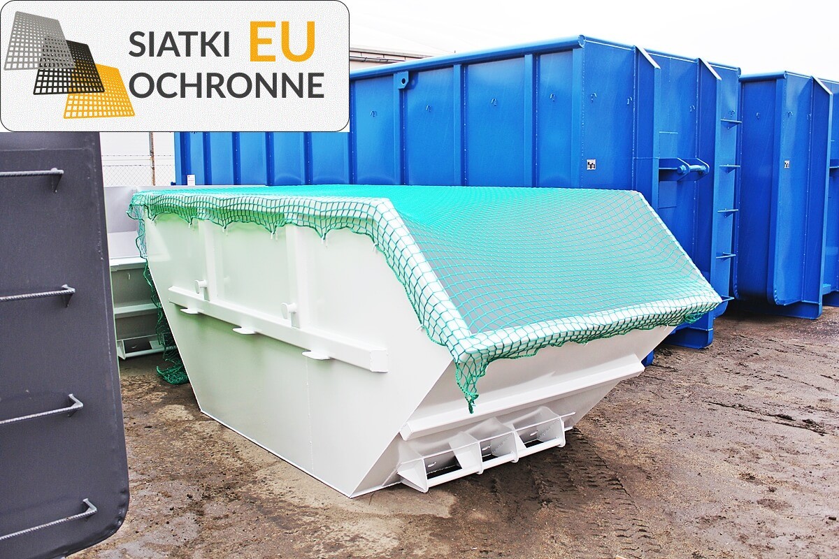 Ochronna siatka dla dużych pojemników na odpady SiatkiOchronne.eu - Ochronna siatka dla dużych pojemników na odpady