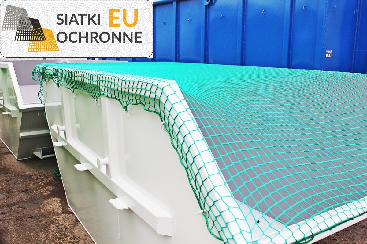 Ochronna siatka dla dużych pojemników na odpady SiatkiOchronne.eu - Ochronna siatka dla dużych pojemników na odpady