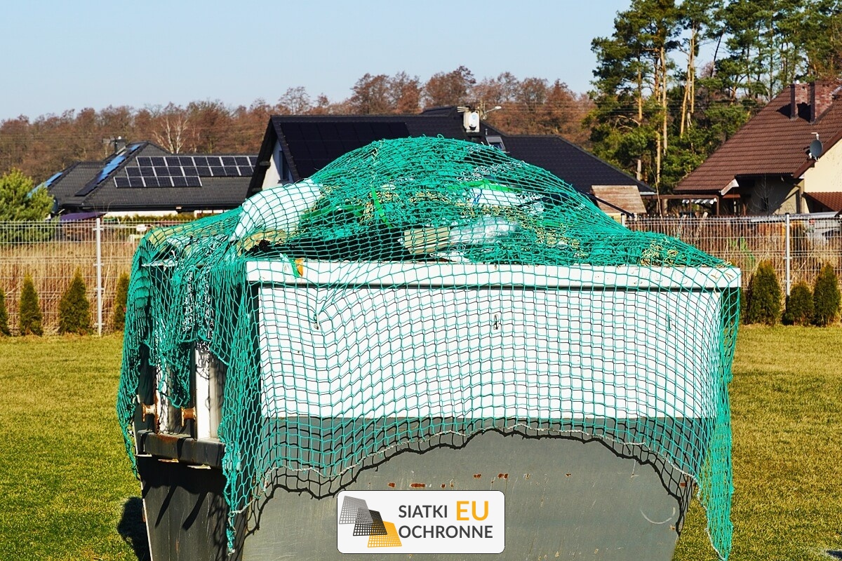 Siatka ochronna do zabezpieczenia kontenera mulda SiatkiOchronne.eu - Siatka ochronna do zabezpieczenia kontenera mulda