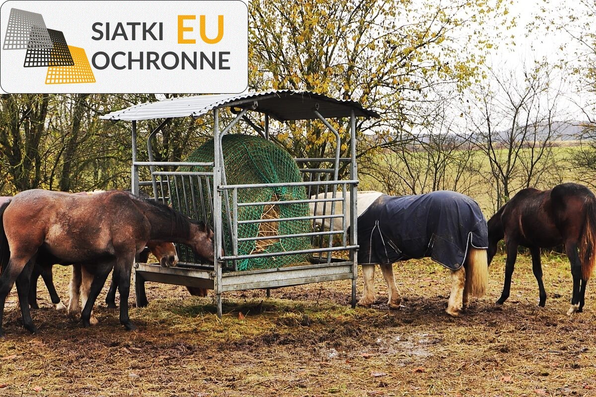   SiatkiOchronne.eu - Płaski worek na siano z oczkami 4,5x4,5cm, grubości 3mm dla koni 