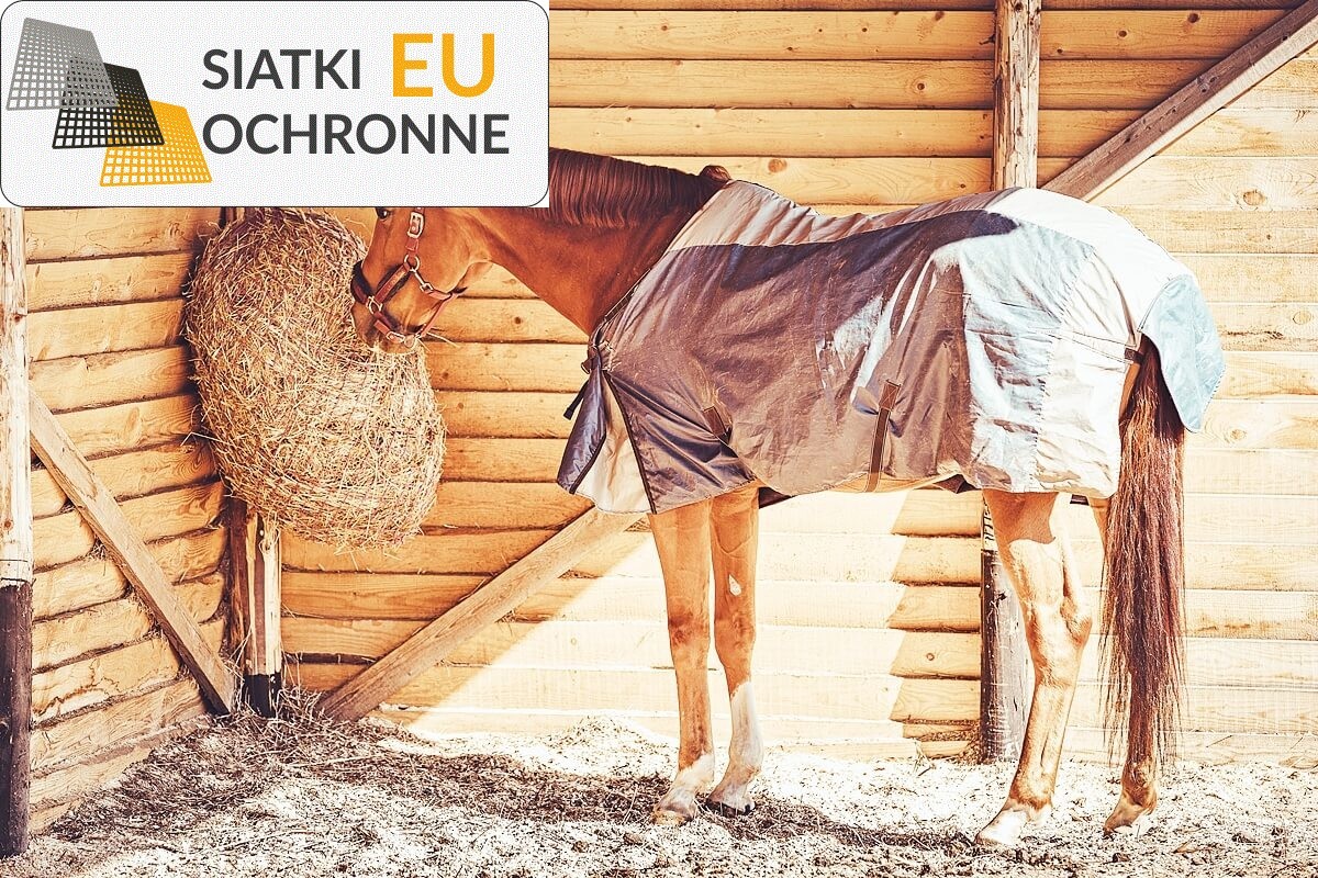   SiatkiOchronne.eu - Płaski worek na siano z oczkami 4,5x4,5cm, grubości 3mm dla koni 