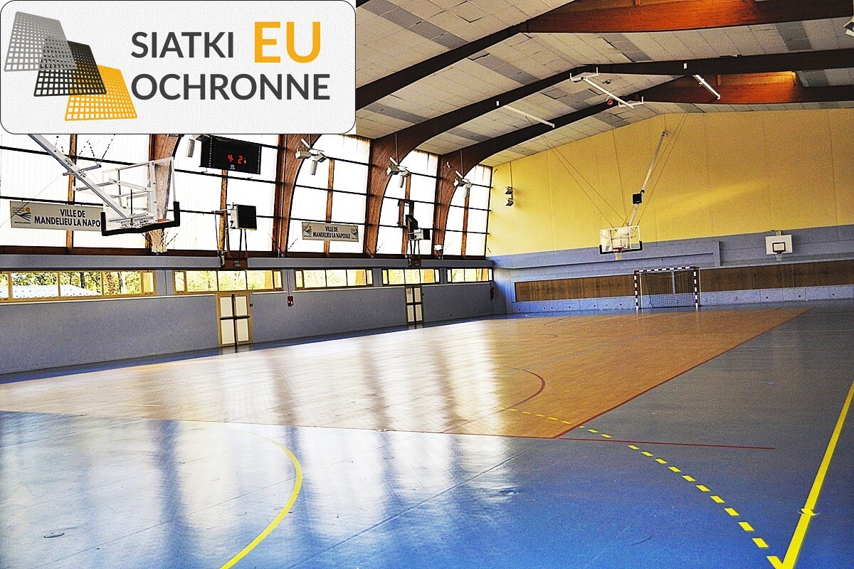   SiatkiOchronne.eu - Osłona wykonana z sznurkowej siatki idealna dla hal sportowych 