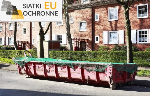   SiatkiOchronne.eu - Przykrycie i zabezpieczenie siatką kontenera hakowego 