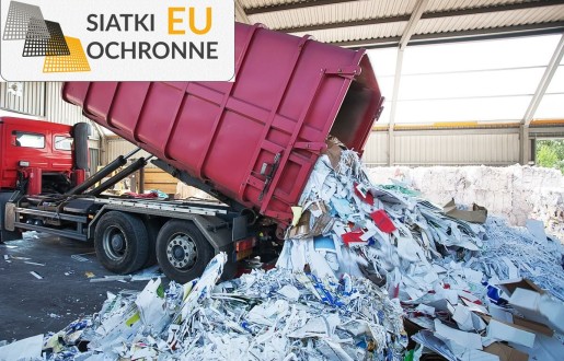 Sznurkowa siatka zabezpieczająca sufit magazynu zewnętrznego SiatkiOchronne.eu - Sznurkowa siatka zabezpieczająca sufit magazynu zewnętrznego