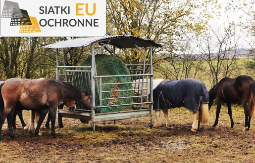   SiatkiOchronne.eu - Płaski worek na siano z oczkami 4,5x4,5cm, grubości 3mm dla koni 