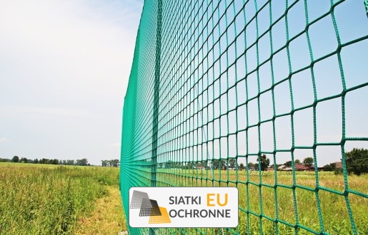   SiatkiOchronne.eu - Piłkochwyty 5m wys. z słupami i siatką 10x10cm o grubości 5mm Wysokość piłkochwytów 5m 